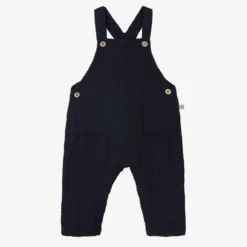 1 + In The Family Boys Navy Blue Cotton Dungarees