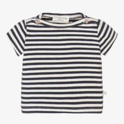 1 + In The Family Navy Blue & Ivory Striped T-Shirt