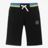 AIGNER Boys Black Cotton Logo Shorts