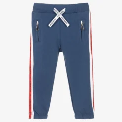 AIGNER Boys Blue Cotton Logo Joggers