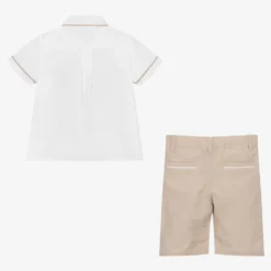 AIGNER Boys White & Beige Shorts Set -Outlet Little Gents Set Store aigner boys white beige shorts set 483012 003e824cdf34151f1a5a69f0c8b3770d33a4ec59
