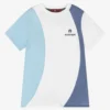 AIGNER Boys White & Blue Colourblock T-Shirt