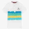 AIGNER Boys White Cotton Spray Paint Polo Shirt