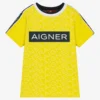 AIGNER Boys Yellow Cotton Logo T-Shirt