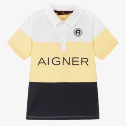 AIGNER Boys Yellow Logo Polo Shirt