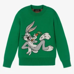 Alanui Green Looney Tunes Wool Sweater