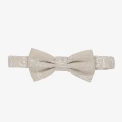 Alviero Martini Beige Geo Map Bow Tie (8cm)