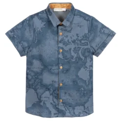 Alviero Martini Blue Geo Map Cotton Shirt -Outlet Little Gents Set Store alviero martini blue geo map cotton shirt 383739 a58ed5d067bf9a151039e967f47f87986a3e8ed3