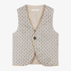 Alviero Martini Boys Beige 1st Classe Monogram Waistcoat