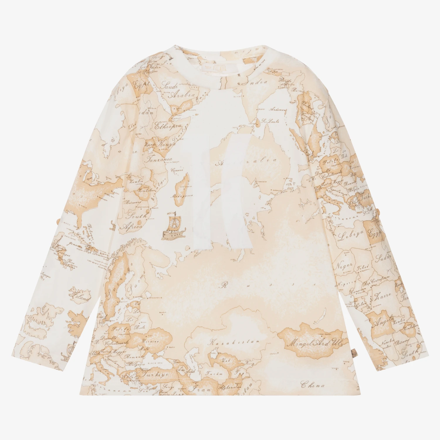 Alviero Martini Boys Beige Geo Map Top 1 Alviero Martini Boys Beige Geo Map Top