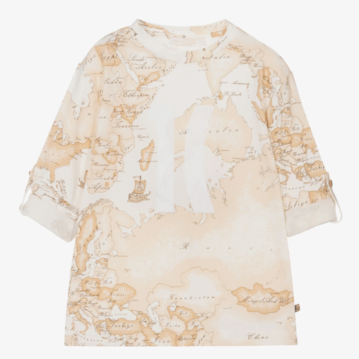 Alviero Martini Boys Beige Geo Map Top 3 Alviero Martini Boys Beige Geo Map Top - Image 3