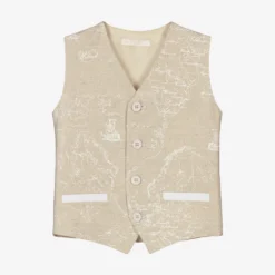 Alviero Martini Boys Beige Linen Waistcoat