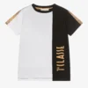 Alviero Martini Boys Black & White Cotton Geo Map T-Shirt
