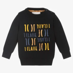 Alviero Martini Boys Blue Cotton Logo Jumper