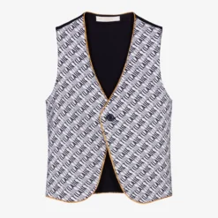 Alviero Martini Boys White & Blue Waistcoat
