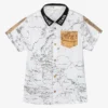 Alviero Martini Boys White Cotton Geo Map Shirt