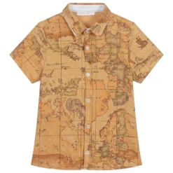 Alviero Martini Dark Beige Geo Map Shirt