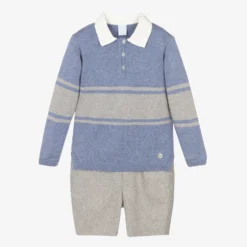 Artesanía Granlei Boys Blue & Grey Shorts Set
