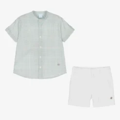 Artesanía Granlei Boys Green Gingham Cotton Shorts Set -Outlet Little Gents Set Store artesania granlei boys green gingham cotton shorts set 496984 00d040fc30fb6e231435dc0ee7af638d0e111aae