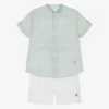 Artesanía Granlei Boys Green Gingham Cotton Shorts Set