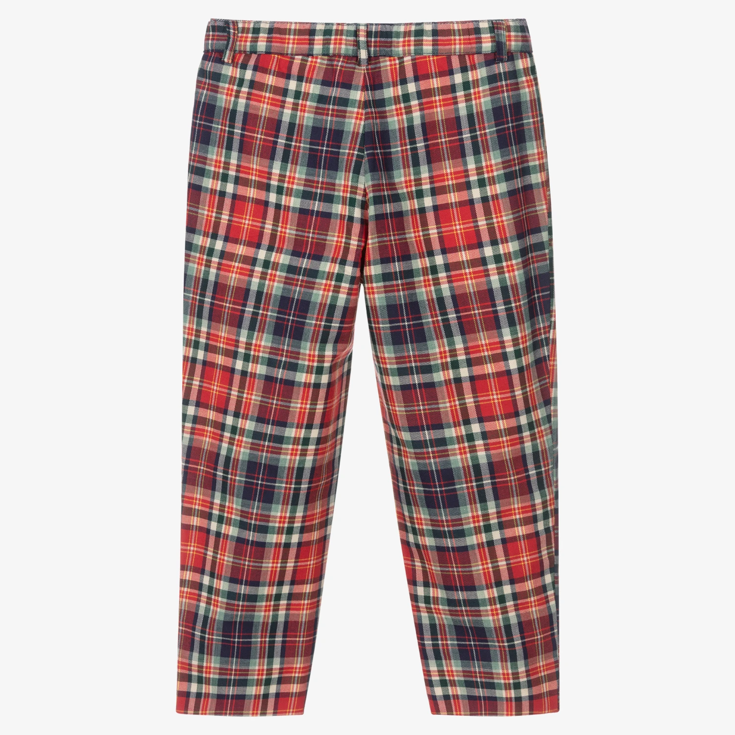 Artesanía Granlei Boys Red Check Cotton Trousers 3 Artesanía Granlei Boys Red Check Cotton Trousers - Image 3