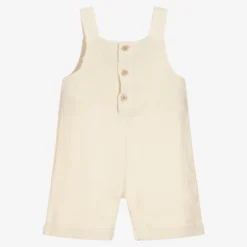 Babidu Beige Cheesecloth Dungarees