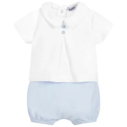 Babidu Blue Cotton Shorts Set