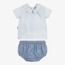 Babidu Blue & Ivory Cotton Shorts Set -Outlet Little Gents Set Store babidu blue ivory cotton shorts set 304101 ba606168b3fca0416d90c7525496a64f258781cd