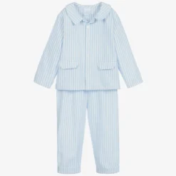Babidu Blue Striped Cotton Pyjamas