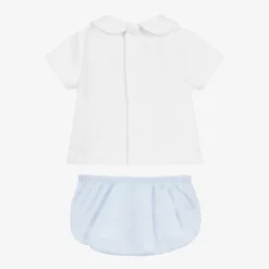 Babidu Blue & White Cotton Shorts Set -Outlet Little Gents Set Store babidu blue white cotton shorts set 304196 96e986ed6ba3e3f904da1fd18d333ad1421a4610