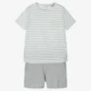 Babidu Boys Grey Cotton Shorts Set