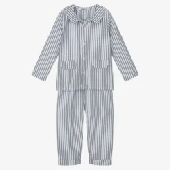 Babidu Boys Navy Blue Striped Pyjamas