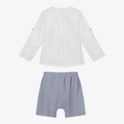 Babidu Ivory Shirt & Blue Shorts Set -Outlet Little Gents Set Store babidu ivory shirt blue shorts set 372980 ac18ac7b5df8359f2af57ace74be491a2ddec32e