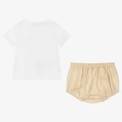 Babidu White & Beige Linen Shorts Set -Outlet Little Gents Set Store babidu white beige linen shorts set 445028 de0aad7fa3d59a534ceea85629718db2a909876d