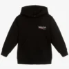 Balenciaga Black Cotton Logo Hoodie