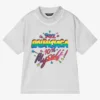 Balenciaga Grey Rainbow Logo T-Shirt