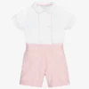 Beatrice & George Boys Red & White Cotton Buster Suit