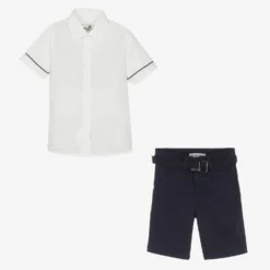 Beau KiD Boys Ivory Shirt & Navy Blue Shorts Set -Outlet Little Gents Set Store beau kid boys ivory shirt navy blue shorts set 497525 2113aafc34a51a4e765da385bdc7c4f4fd049629