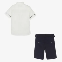 Beau KiD Boys Ivory Shirt & Navy Blue Shorts Set -Outlet Little Gents Set Store beau kid boys ivory shirt navy blue shorts set 497525 c5500559a8e71a60e9e2eeb34b1aa8bd45890bed