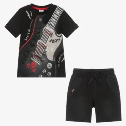 Boboli Boys Black Cotton Rock & Roll Shorts Set -Outlet Little Gents Set Store boboli boys black cotton rock roll shorts set 488962 cde931adab2ee15c5daf6f89af0e964a7c47bffe