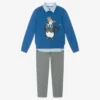 Boboli Boys Blue Penguin Trouser Set