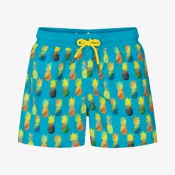 Boboli Boys Blue Pineapple Print Swim Shorts