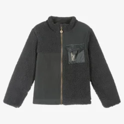 Boboli Boys Grey Fleece Zip-Up Top