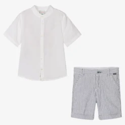 Boboli Boys Grey Striped Cotton Shorts Set -Outlet Little Gents Set Store boboli boys grey striped cotton shorts set 489010 aff8b76c3ef5aae783cbec98375b60a35d3d8fae
