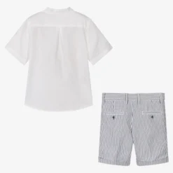 Boboli Boys Grey Striped Cotton Shorts Set -Outlet Little Gents Set Store boboli boys grey striped cotton shorts set 489010 bd07e1f1292c16eb6140403bfce851272d1bc145
