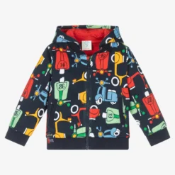 Boboli Boys Navy Blue Cotton Zip-Up Hoodie