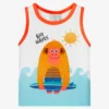 Boboli Boys White Cotton Monkey Vest Top