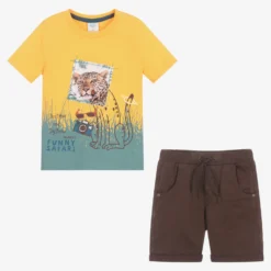 Boboli Boys Yellow Top & Brown Shorts Set -Outlet Little Gents Set Store boboli boys yellow top brown shorts set 489126 1555a01fadcfc9d91e464fc5fbdccb6055805a02