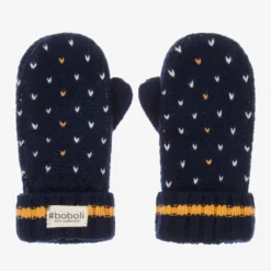 Boboli Navy Blue Knitted Mittens