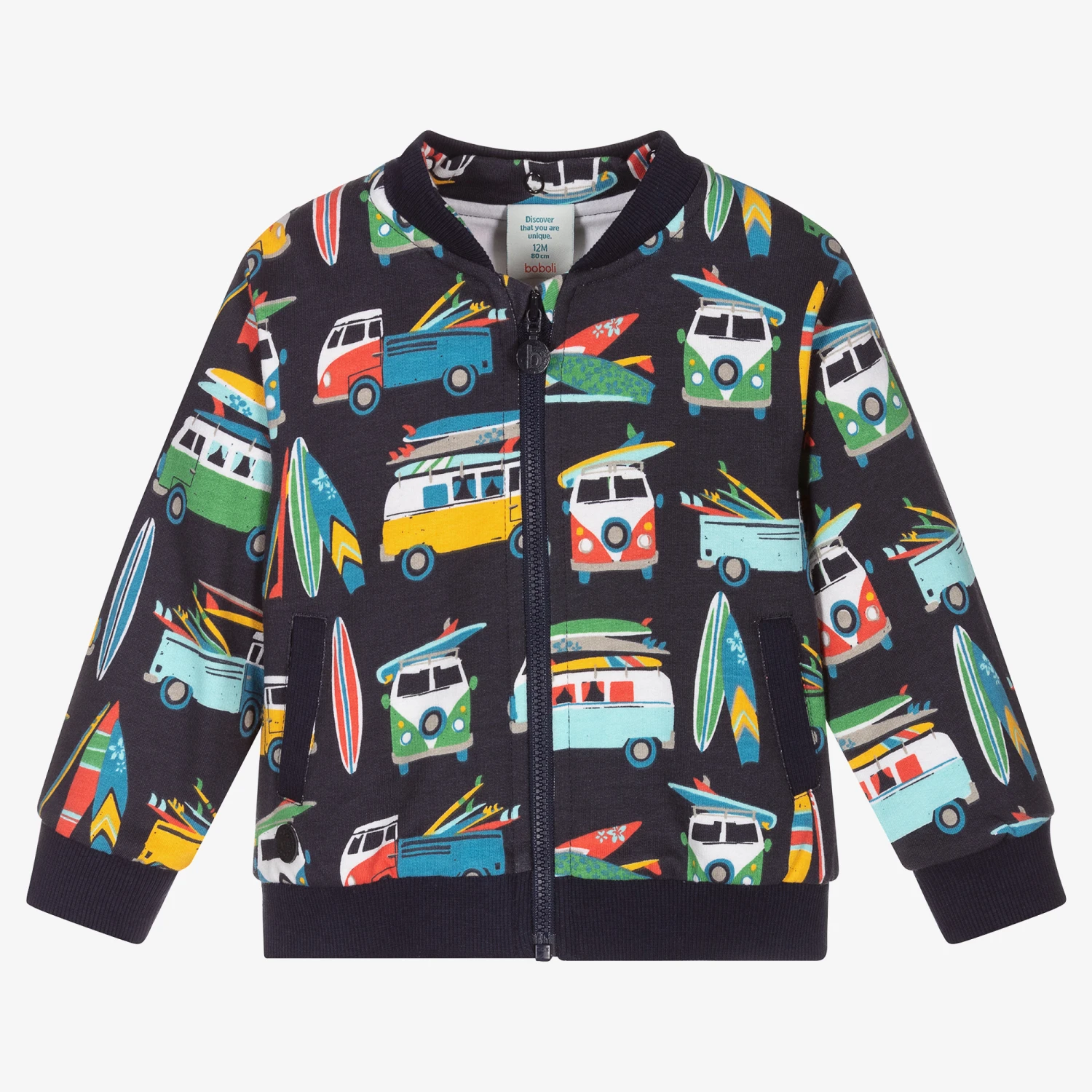 Boboli Organic Cotton Zip-Up Hoodie 4 Boboli Organic Cotton Zip-Up Hoodie - Image 4